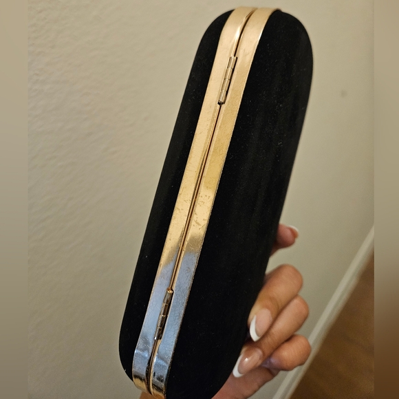 Black Clutch with Gold Pegasus Clasp - Picture 5 of 5